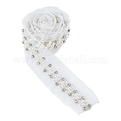 Resin with Rhinestone Gauze Ribbon&nbsp;OCOR-WH0078-140