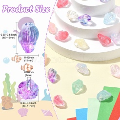 100Pcs 10 Colors Transparent Spray Paint Glass Beads&nbsp;GLAA-CJ0002-72