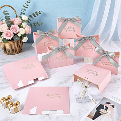 Gold Stamping Thank You Paper Candy Gift Tote Boxes with Ribbon Handle&nbsp;CON-WH0089-252D