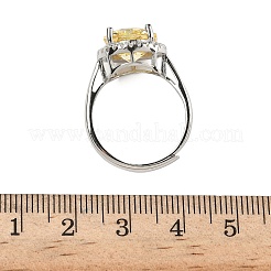 925 Sterling Silver Micro Pave Cubic Zirconia Finger Rings&nbsp;RJEW-B134-01B-01
