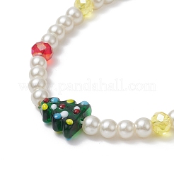 Christmas Glass Pearl Beaded Mobile Straps&nbsp;HJEW-TA00008