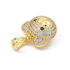 Brass Micro Pave Cubic Zirconia Pendants&nbsp;KK-P224-09G-01