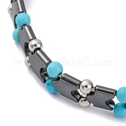 Synthetic Turquoise Beaded Bracelets&nbsp;BJEW-P339-03P-03