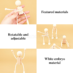 Unfinished Blank Wooden Robot Toys&nbsp;DIY-WH0097-05
