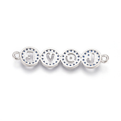 Brass Micro Pave Cubic Zirconia Links connectors&nbsp;ZIRC-G164-05P-02