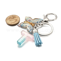 26Pcs Transparent Epoxy Resin & Transparent Acrylic & Faux Suede Tassel Keychain&nbsp;KEYC-JKC01202-20