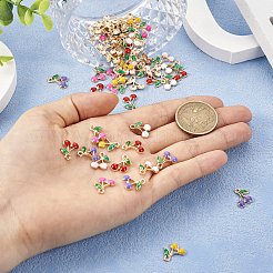 60Pcs 6 Colors Alloy Enamel Charms&nbsp;FIND-TA0002-31