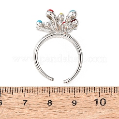 Brass Micro Pave Cubic Zirconia Cuff Open Rings&nbsp;RJEW-C153-03P