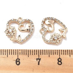 Brass Micro Pave Clear Cubic Zirconia Pendants&nbsp;KK-M102-34G