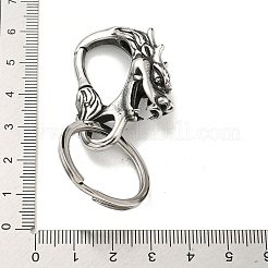 Tibetan Style 316 Surgical Stainless Steel Fittings with 304 Stainless Steel Key Ring&nbsp;FIND-Q101-19AS