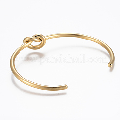 Trendy 304 Stainless Steel Torque Cuff Bangles&nbsp;BJEW-H703-19G