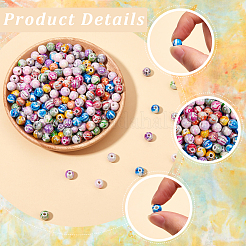 500Pcs AB Color Wave Printed Acrylic Beads&nbsp;SACR-SP0001-10