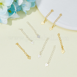 8Pcs 2 Color 925 Sterling Silver Extender Chains&nbsp;STER-FI0001-03