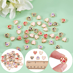 50Pcs 5 Colors Alloy Enamel Beads&nbsp;FIND-SC0022-64