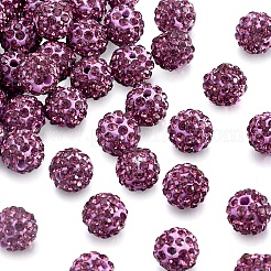 Polymer Clay Pave Rhinestone Beads&nbsp;RB-Q197-10mm-18