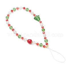 Christmas Themed Glass Beads Phone Hand Strap Chains&nbsp;HJEW-MZ00299