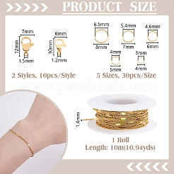 AHADEMAKER DIY 304 Stainless Steel Figaro Chain Necklaces Making Kits&nbsp;FIND-GA0006-95G