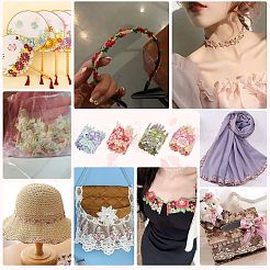 4 Yards 4 Colors Polyester Flower Lace Ribbon&nbsp;OCOR-PH0004-47