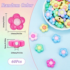 60Pcs Two Tone Opaque Acrylic Beads&nbsp;SACR-SP0001-07