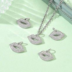 SHEGRACE Brass Clear Cubic Zirconia Charms&nbsp;XGRQ3P274-632P