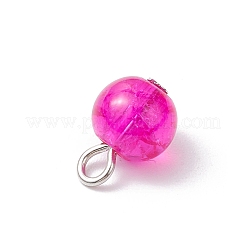 20Pcs 2 Styles Spray Painted Crackle Glass Charms&nbsp;PALLOY-JF03253