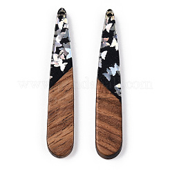 Opaque Resin & Walnut Wood Pendants&nbsp;RESI-N039-64B
