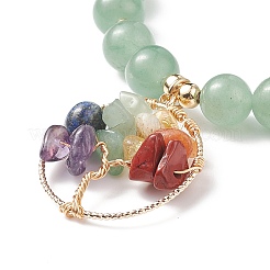 5Pcs 5 Style Natural Mixed Gemstone Stretch Bracelets Set&nbsp;BJEW-JB08748