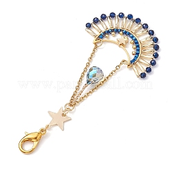 Moon Star Synthetic Blue Spinel & Glass Seed Pendant Decoration&nbsp;HJEW-MZ00115