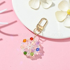 Flat Round Glass Pendant Decorations&nbsp;HJEW-TA00195
