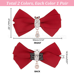2 Pairs 2 Colors Bowknot Polyester Shoe Decorations&nbsp;FIND-PH0018-79