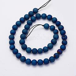 Electroplate Natural Druzy Agate Beads Strands&nbsp;G-G708-14mm-03