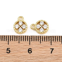 Brass Micro Pave Clear Cubic Zirconia Charms&nbsp;CU-CBAD306-04G
