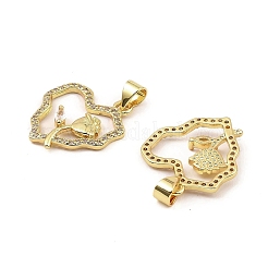 Rack Plating Real 18K Gold Plated Brass Pendants&nbsp;KK-B077-22G