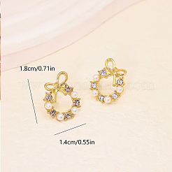 Brass Micro Pave Cubic Zirconia Stud Earrings for Women&nbsp;HC2180
