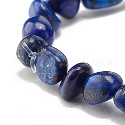 Natural Lapis Lazuli Nuggets Beads Stretch Bracelet&nbsp;BJEW-JB07145-03