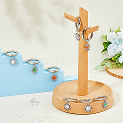 Alloy with Cat Eye Sun Pendants&nbsp;HJEW-AB00224