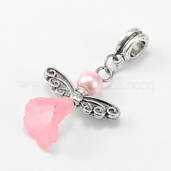 Lovely Wedding Dress Angel Alloy European Dangle  Large Hole Pendants&nbsp;PALLOY-JF00004-01