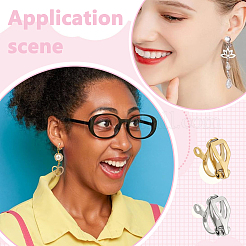 48Pcs 2 Colors 304 Stainless Steel Clip-on Earring Findings&nbsp;STAS-ME0001-65