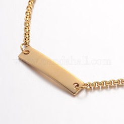 304 Stainless Steel ID Bracelets&nbsp;X-BJEW-K136-01G