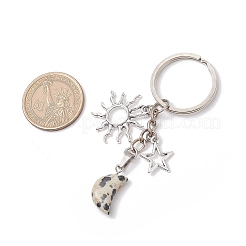 Moon Natural & Synthetic Mixed Stone Pendant Keychain&nbsp;KEYC-JKC01141
