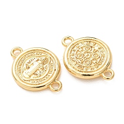 Religion Brass Saint Benedict Medal Links Connector Charms&nbsp;KK-B197-01G
