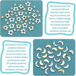 80Pcs 8 Style 304/201 Stainless Steel Charms&nbsp;STAS-FH0001-41