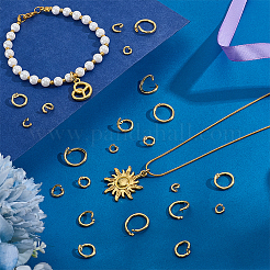 40Pcs 5 Styles Brass Open Locking Jump Rings&nbsp;KK-PH0014-42