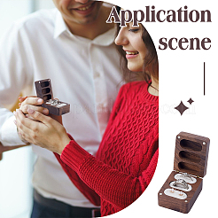 1Pc 3-Slot Walnut Wood Jewelry Gift Box with Magnetic Cover&nbsp;CON-PH0003-16A