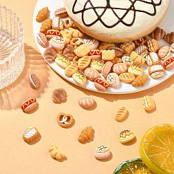 60Pcs 12 Styles Bread Theme Mini Opaque Resin Cabochons&nbsp;MRMJ-CJ0001-DD