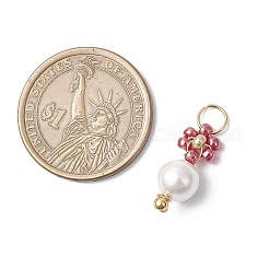 Glass Seed Beaded Flower Pendants&nbsp;PALLOY-MZ00678