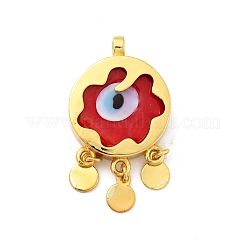 Rack Plating Handmade Evil Eye Lampwork Pendants&nbsp;KK-F838-01-G