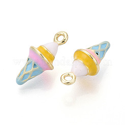 Rack Plating Alloy Enamel Pendants&nbsp;PALLOY-N181-25KCG-01