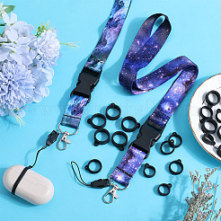 2Pcs 2 Style Polyester Ribbon Card Holder Lanyard&nbsp;DIY-GF0008-32