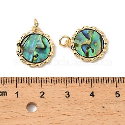 Natural Paua Shell Flower Pendants&nbsp;KK-G538-36G